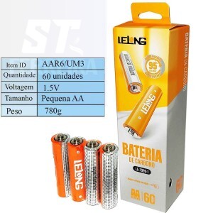 PILHA AA COMUM TUBO COM 60 UNIDADES (LE-7999-1)