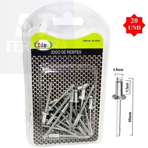 JOGO DE REBITES 20 UNDs 4.8mm (ID-2500A)