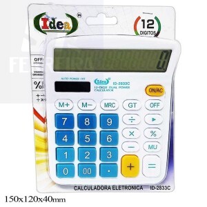 CALCULADORA ELETRÔNICA 12 DÍGITOS (ID-2833C)