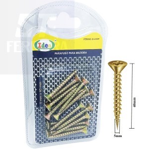 PARAFUSO PARA MADEIRA 14 UNIDADES 5mm X 40mm (ID-4399P)