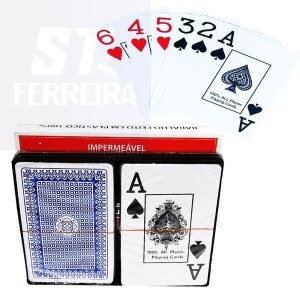 JOGO DE BARALHO COM 108 CARTAS 100% PLÁSTICO (BAR-69087)