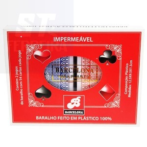 JOGO DE BARALHO COM 108 CARTAS 100% PLÁSTICO (BAR-69087)